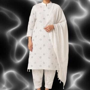 Brand New White and silver Punjabi Style outfit